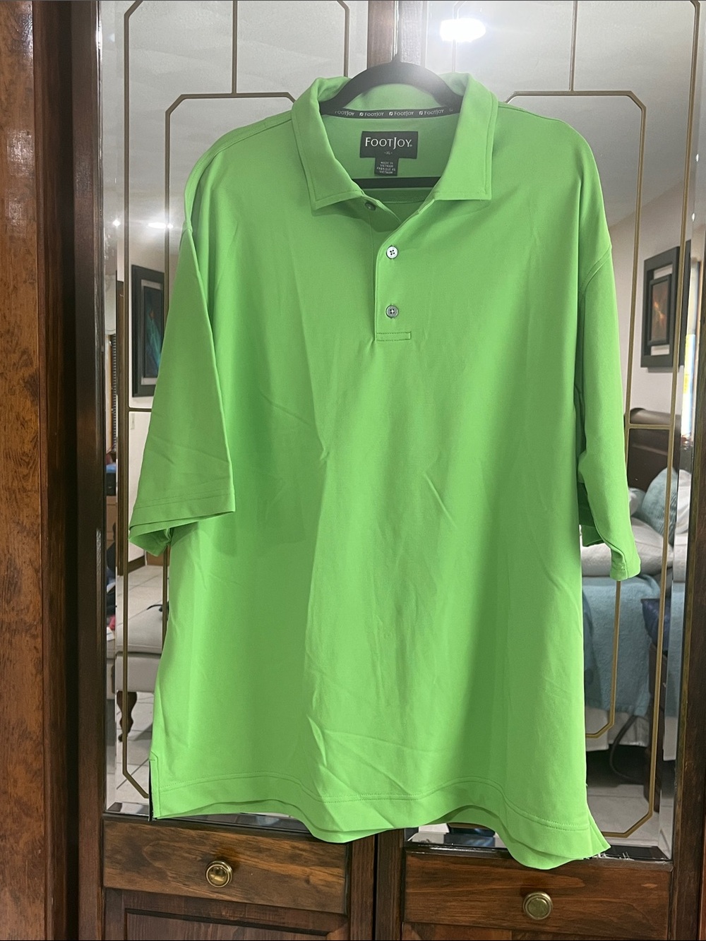 FootJoy Men's Bright Lime Green Polo Shirt XL